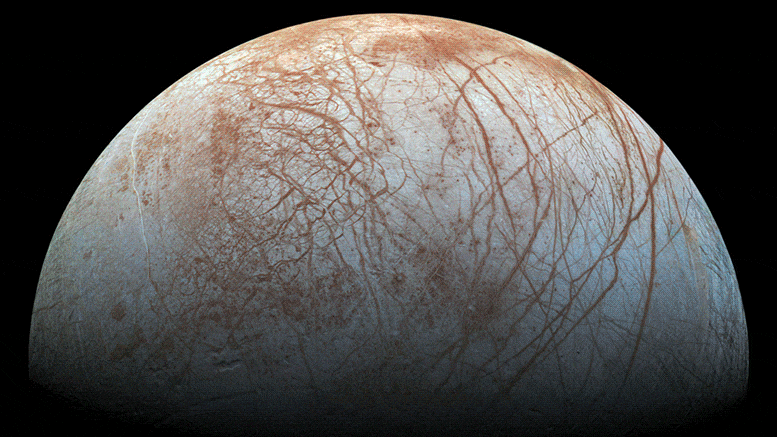 Permukaan bulan Jupiter Europa terombang-ambing oleh dampak kecil - kondisinya saat ini mungkin cocok untuk kehidupan