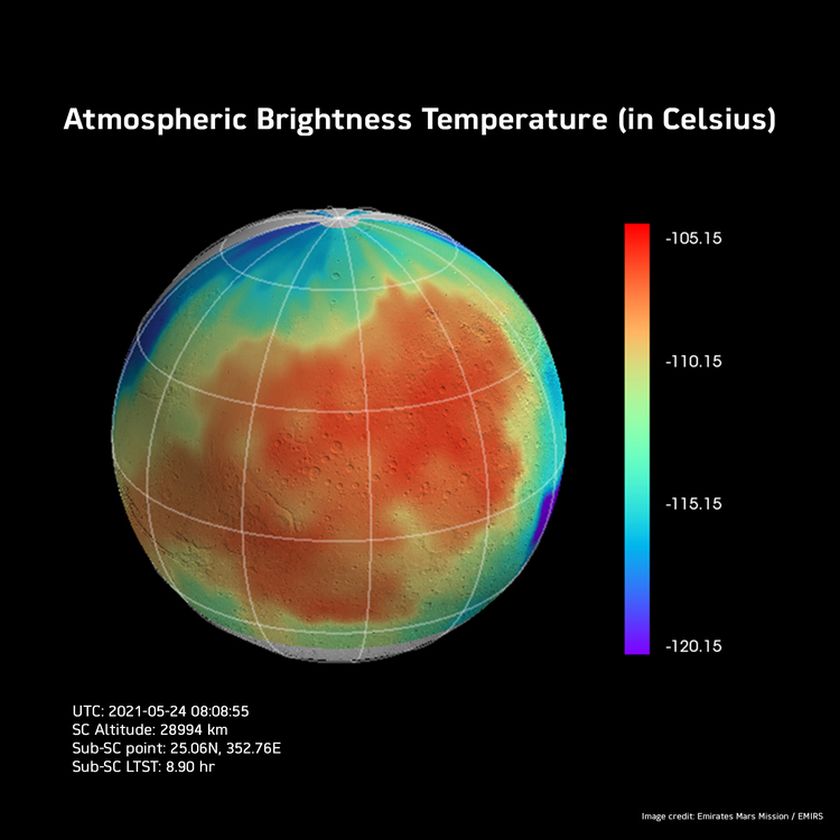 Probe memetakan suhu atmosfer, melacak bagaimana menghangat selama pagi hari.