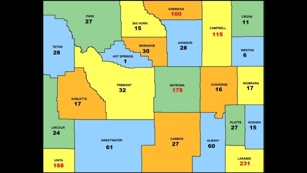 156 kasus baru virus corona di Wyoming Selasa;  148 pemulihan 1.234 aktif