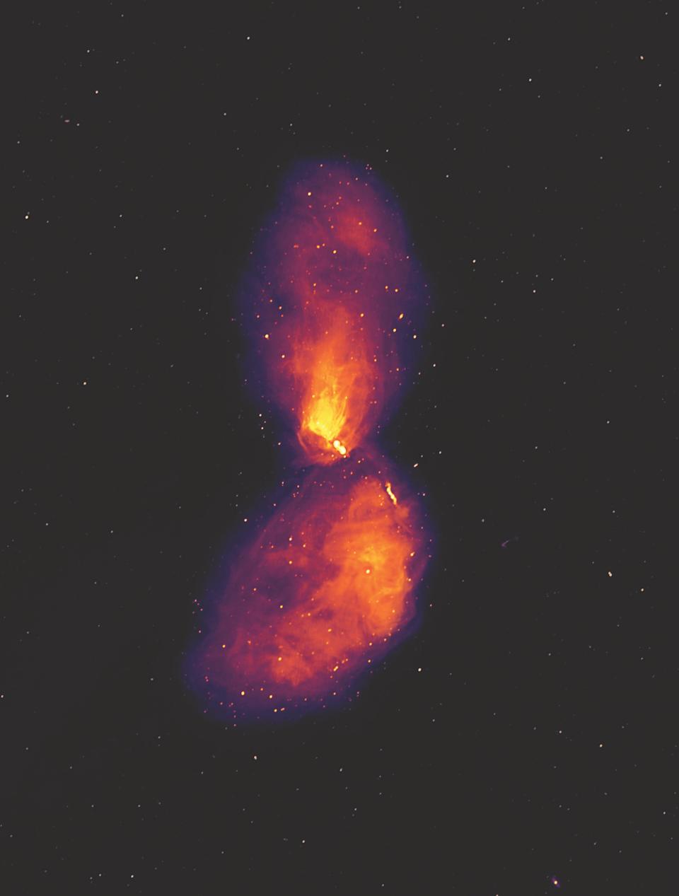 Gambar yang diambil dari gelombang radio di sekitar letusan lubang hitam