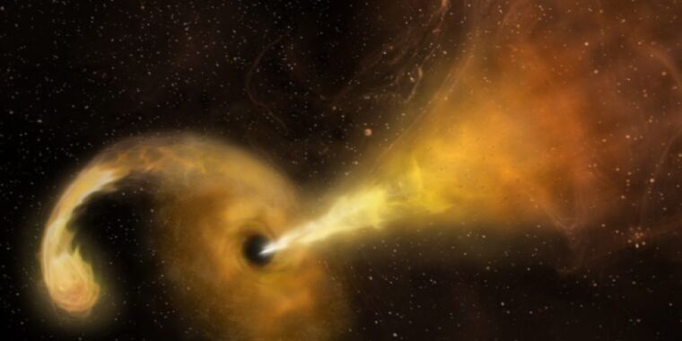 Berkeliaran melalui arsip, astronom radio telah melihat lubang hitam melahap bintang