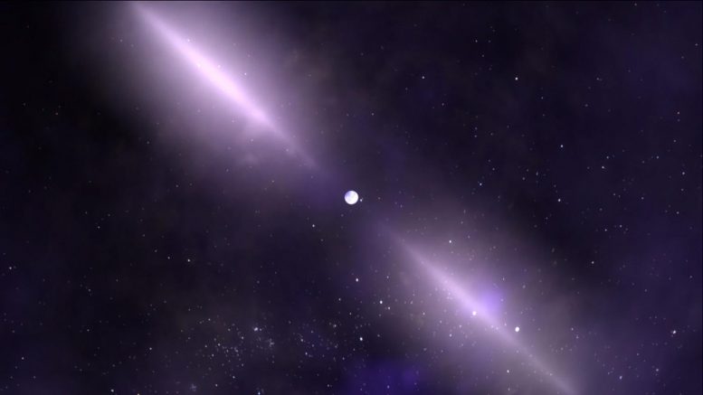 Bintang neutron yang berputar cepat dari sebuah pulsar