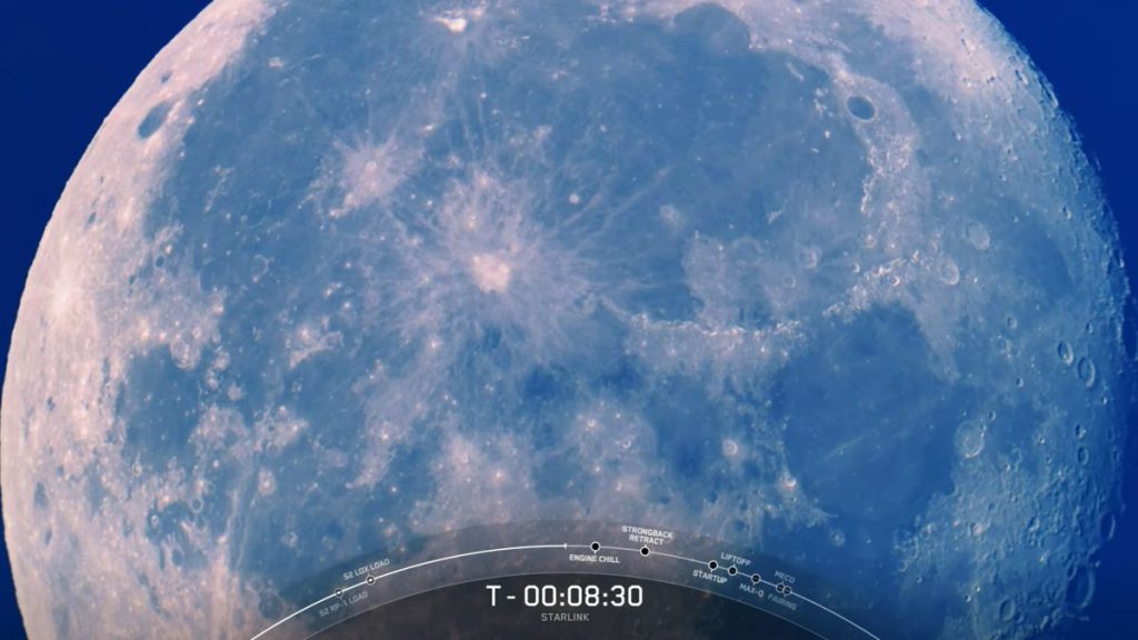 Gambar Peluncuran Satelit SpaceX Moon and Sunrise Starlink