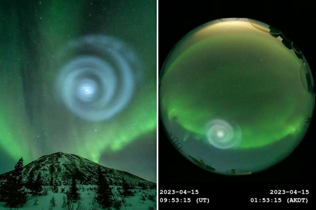 Spiral yang aneh dan bersinar di langit di atas Alaska membingungkan penduduk setempat