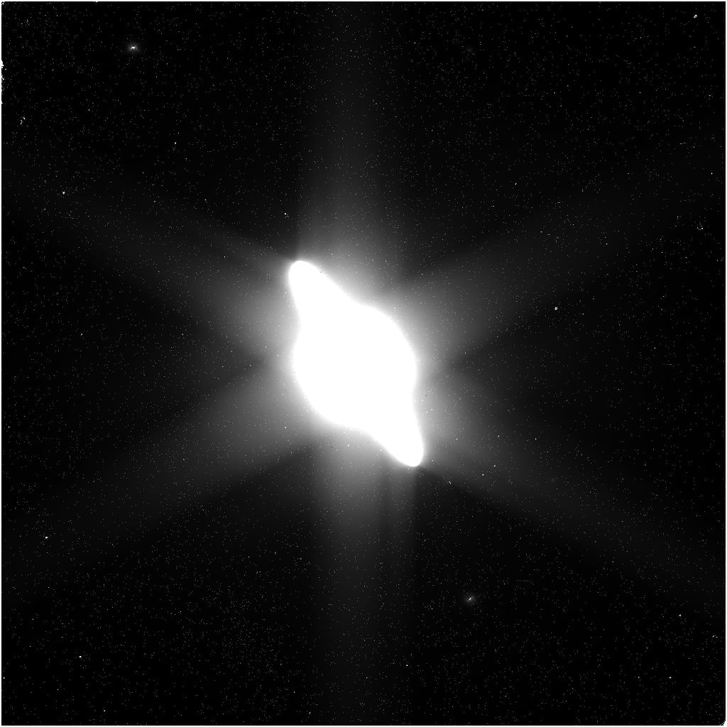 Aduh.  mataku!  Ini membutuhkan beberapa pemrosesan, tetapi jelas ini adalah Saturnus.  Seperti apa lagi ini?  Kredit gambar: Kredit gambar: NASA/CSA/ESA/STScI