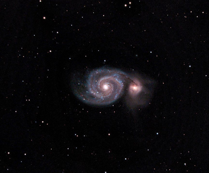 Galaksi pusaran M51a di konstelasi Canes Venatici