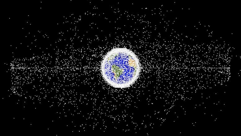 Simulasi puing-puing ruang orbit