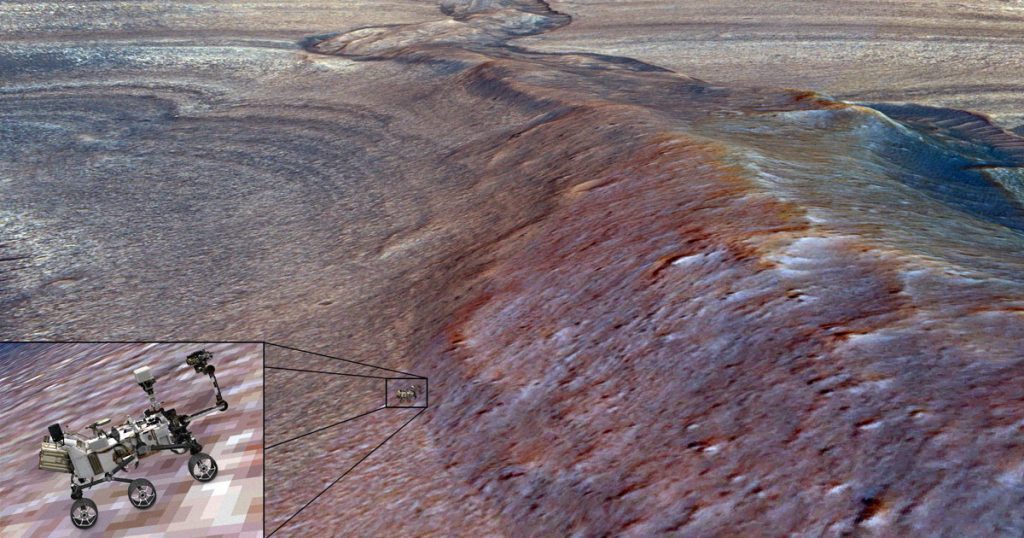 Mars Rover milik NASA mengikuti jalur yang tampak seperti sungai kuno