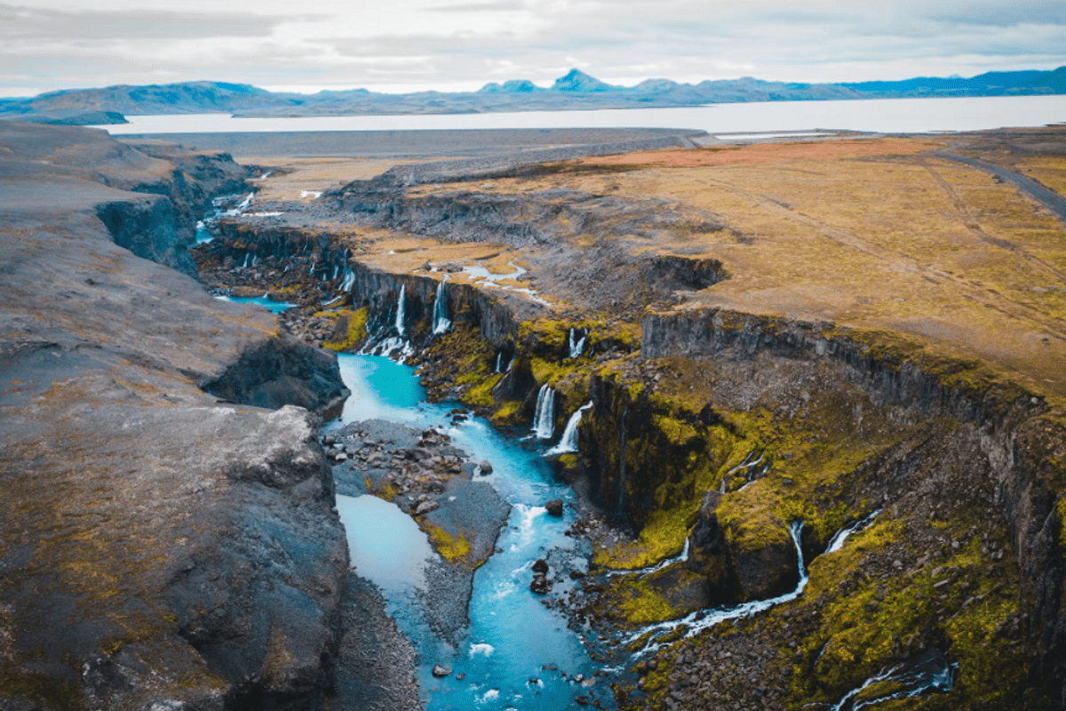 Pemandangan situs geologi di Islandia