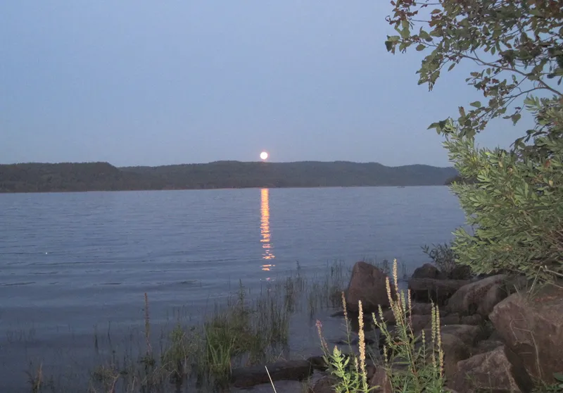 Foto bulan panen super di atas Sungai Ottawa diambil oleh Anne Cerdulla dari Deep River, Ontario, Kanada, pada 17 September 2024, pukul 8 malam waktu setempat. Perlengkapan: Kamera Canon.